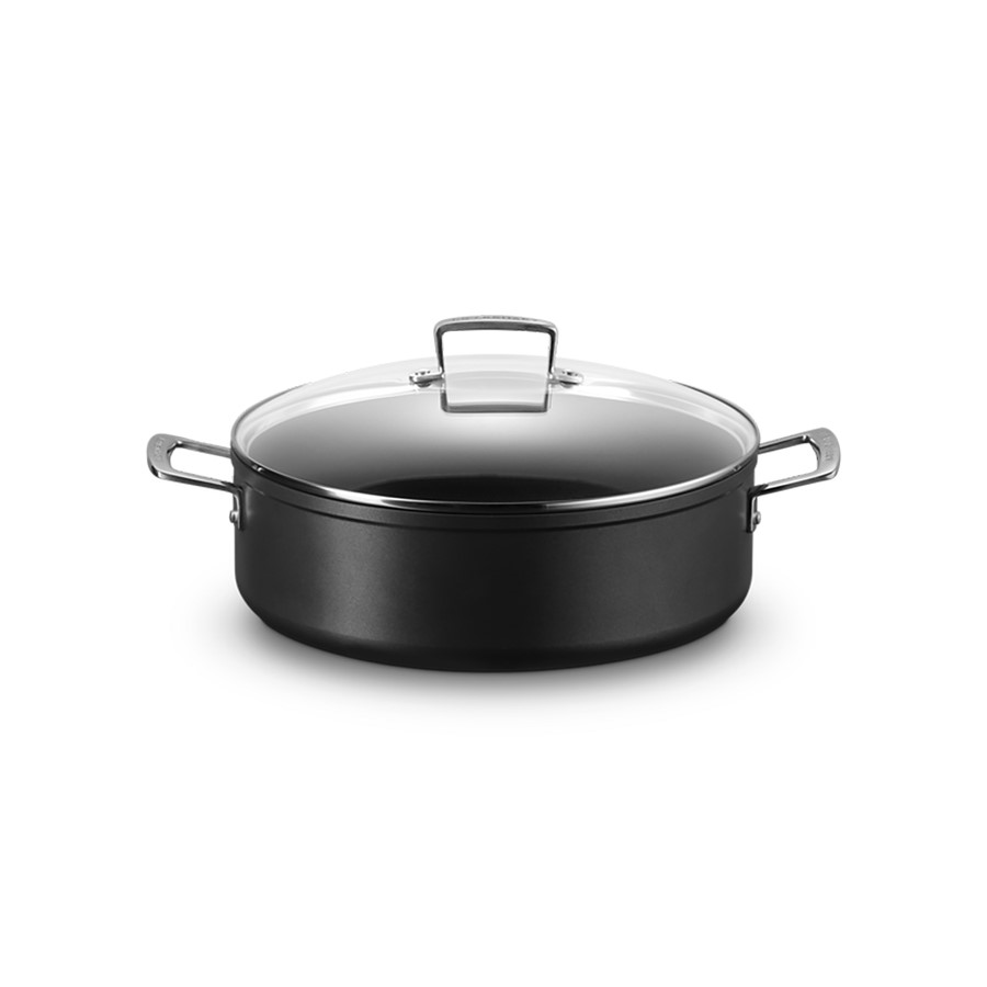 Le Creuset Sauteuse w/Glass Lid Blk 30cm Image