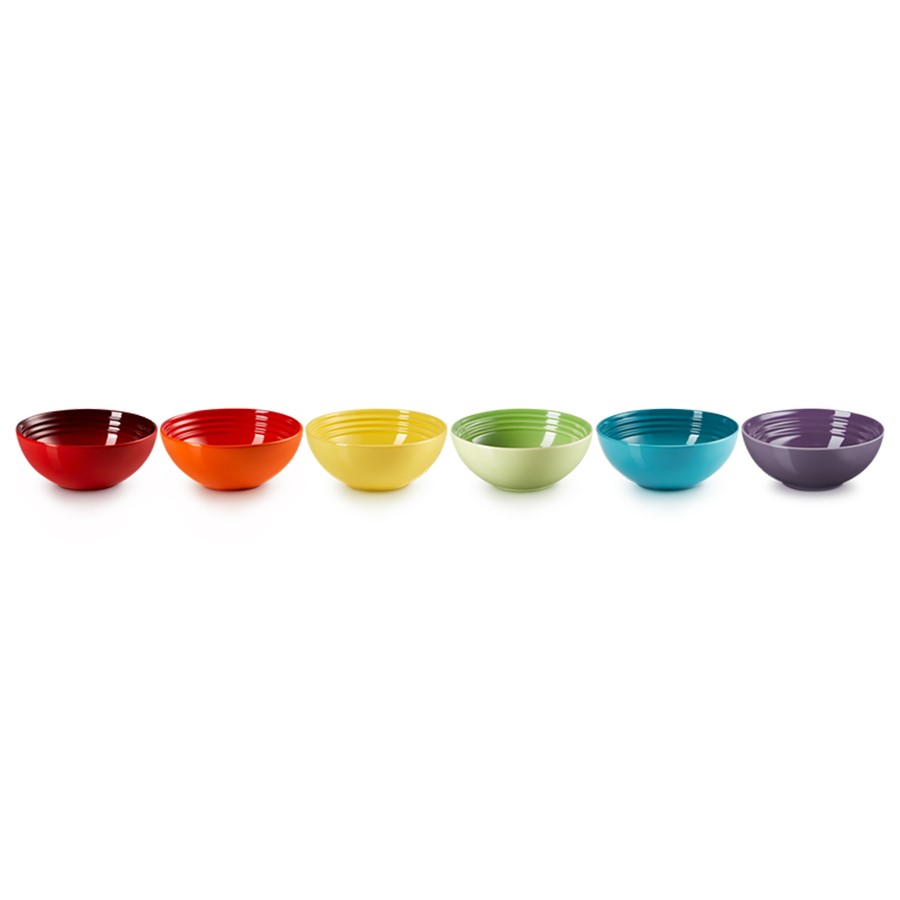 Le Creuset Set of 6 Cereal Bowls Rainbow Image