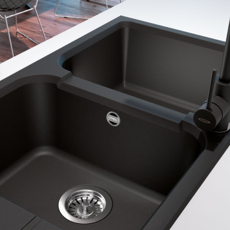 Sink Colorado 116x50 2V Black Obsedian Image
